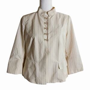 Charles Nolan NY Women's Jacket Tan Lined Sz 12 Asian Career Classic City